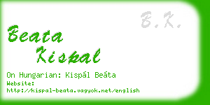 beata kispal business card